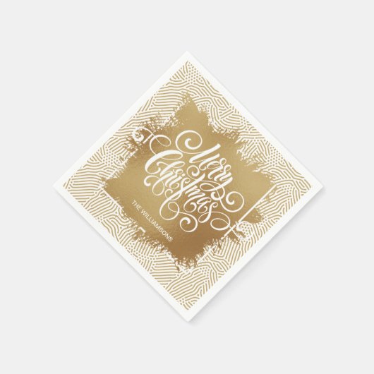 Gold Frohe Weihnachten Serviette (Ecke)