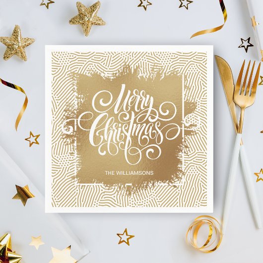 Gold Frohe Weihnachten Serviette