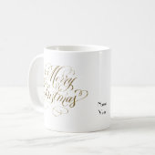 Gold Frohe Weihnachten-Tasse Kaffeetasse (Vorderseite Links)