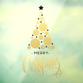 Gold Frohe Weihnachten Tree Stars Urlaub Fensteraufkleber (Blatt 3)