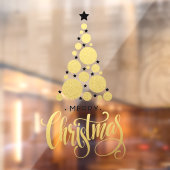 Gold Frohe Weihnachten Tree Stars Urlaub Fensteraufkleber (Blatt 2)