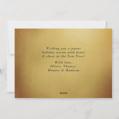 Gold Frohe Weihnachten Wasserfarben Tree Green Scr (Rückseite)