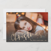 Gold Frohe Weihnachts-Foto Feiertagskarte (Vorderseite)