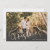 Gold Frohe Weihnachts-Foto Feiertagskarte (Vorderseite)