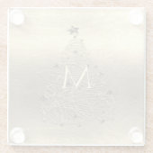 Gold Frohe Weihnachts Monogram Glass Untersetzer (Rückseite)