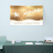 Gold Frohe Weihnachts-Weihnachtsmann-Silhouette Banner (Messeveranstaltung)