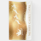 Gold Frohe Weihnachts-Weihnachtsmann-Silhouette Banner (Vertikal)