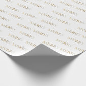 Gold Frohe Weihnachts-Wrapping Papier Geschenkpapier (Ecke)