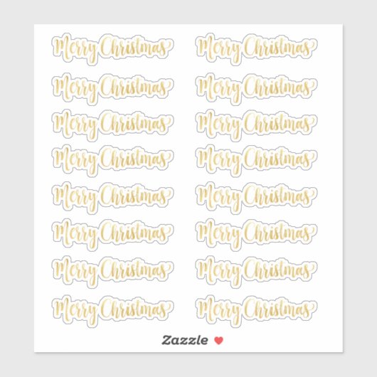 Gold Frohe Weihnachtsbestellung nur große oder XL- Aufkleber (Blatt)