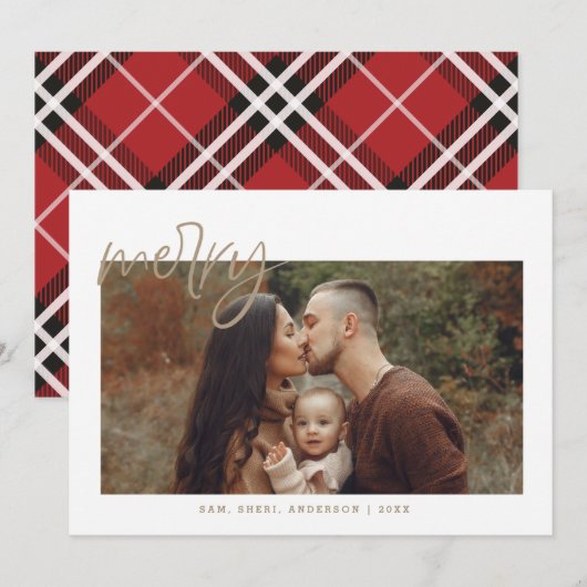 Gold Frohe Weihnachtskarte Einladung (Vorne/Hinten)