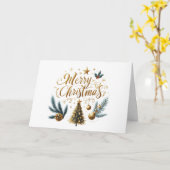 Gold Frohe Weihnachtskarte Karte (Gelbe Blume)