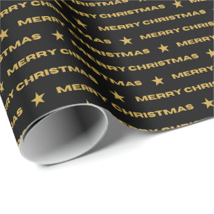 Gold Frohe Weihnachtsmuster Geschenkpapier