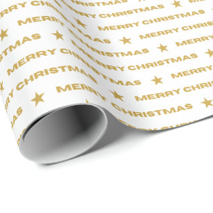 Gold Frohe Weihnachtsmuster Geschenkpapier