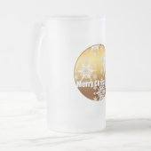 Gold Frohe Weihnachtsschneeflocken Mattiert G Tass Mattglas Bierglas (Vorderseite Links)