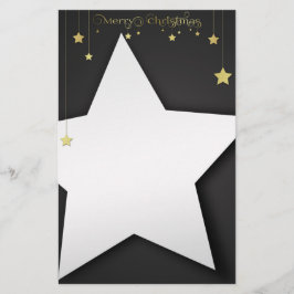 Gold Frohe Weihnachtsstars Briefpapier