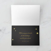 Gold Frohe Weihnachtsstars Feiertagskarte (Innenseite)