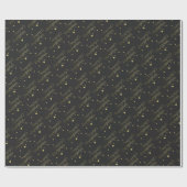 Gold Frohe Weihnachtsstars Geschenkpapier (Flach)