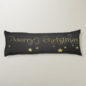 Gold Frohe Weihnachtsstars Seitenschläferkissen (Rückseite)
