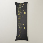 Gold Frohe Weihnachtsstars Seitenschläferkissen (Vorderseite Vertikal)