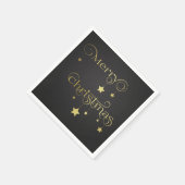 Gold Frohe Weihnachtsstars Serviette (Ecke)