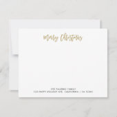Gold Frohe Weihnachtstypografie Klassische Familie Mitteilungskarte (Vorderseite)