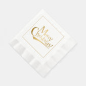 Gold Frohe Weihnachtszeitung Napkins Serviette (Ecke)