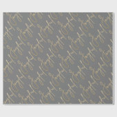 Gold FRÖHLICH auf Grau Geschenkpapier (Flach)