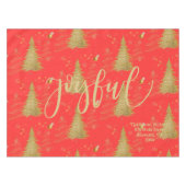 Gold FRÖHLICH auf Roter Weihnachtsfeier Tischdecke (Vorderseite (Horizontal))