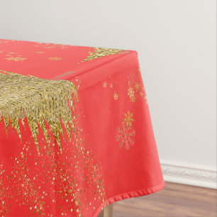 Gold FRÖHLICH auf Roter Weihnachtsfeier Tischdecke