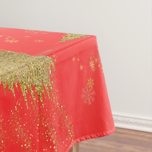 Gold FRÖHLICH auf Roter Weihnachtsfeier Tischdecke (Beispiel)