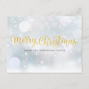 Gold Fröhliche Weihnachten Schnee Geschäftlich