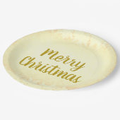 Gold Frost Frost Frohe Weihnachten Pappteller (Schrägansicht)
