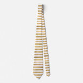 Gold Frozen Hintergrund White Stripes Neck Tie Krawatte (Vorderseite)