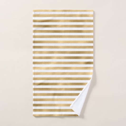 Gold Frozen Streifen Badehandtuch Set (Handtuch)