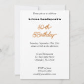 Gold, Fuchsia Balloons & Seidenband 50. Geburtstag Einladung (Rückseite)