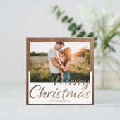 Gold Full Glitzer Foto Frohe Weihnachtskarte (Stehend Vorderseite)