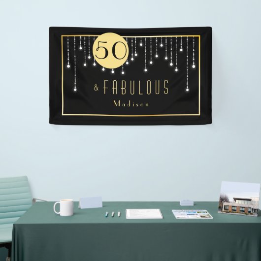 Gold Fun Fab 50th Birthday Banner (Messeveranstaltung)