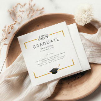 Gold Fun Fakten Graduation Party Napkins Serviette