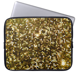 Gold funkeln: glänzender Hintergrund. Laptopschutzhülle
