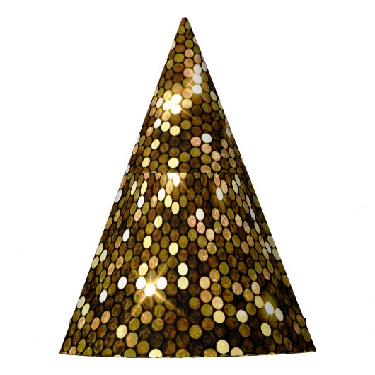 Gold funkeln: glänzender Hintergrund. Partyhütchen (Vorderseite)