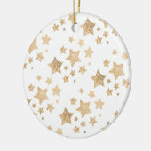 Gold funkeln Star Weihnachtsfeiertag weiß Keramik Ornament (Links)