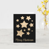 Gold Funkeln Sterne Frohe Weihnachtsfeiertag schwa Karte (Gelbe Blume)