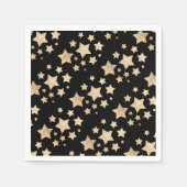 Gold Funkeln Sterne Frohe Weihnachtsfeiertag schwa Serviette (Vorderseite)