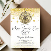 Gold Funkelnd Disco Ball Silvester Party Einladung