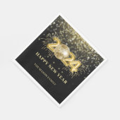 Gold Funkelnd Diskothek Ball Silvester Party Serviette (Ecke)