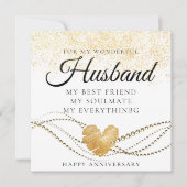 Gold Funkelnd Ehemannskarte zum Hochzeitstag Dankeskarte (Vorderseite)