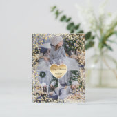 Gold Funkelnd Foto Frohe Weihnachten (Stehend Vorderseite)