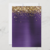 Gold Funkelnd Glitzer Dunkle Violet Ombre Foil Save The Date (Rückseite)