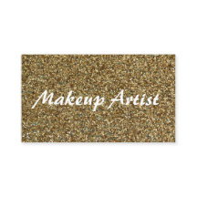 Gold Funkelnd Glitzer Makeup Artist Business Card