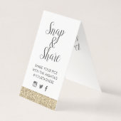 Gold Funkelnd Glitzer Party Hashtag Sign Card (Rückseite)